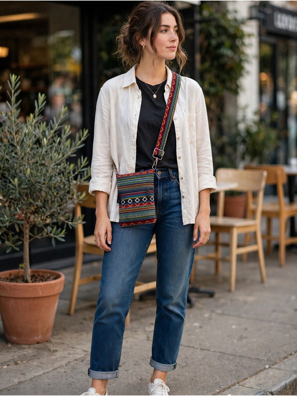 Woven Multicolor Crossbody Bag -